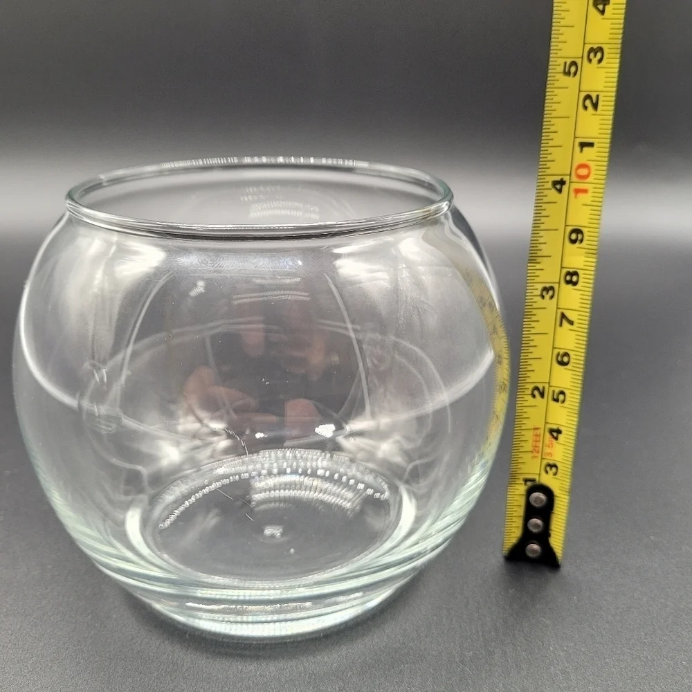 Clear Glass Footed Bubble Bowl/Vase​​​